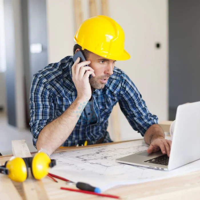 worker doing their work in laptop