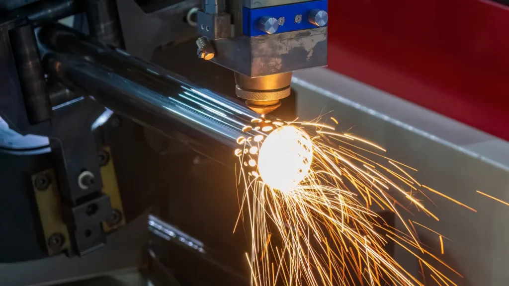 High-performance precision tube laser cutting machine in operation