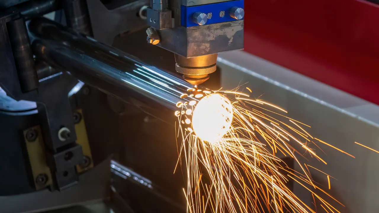 High-performance precision tube laser cutting machine in operation