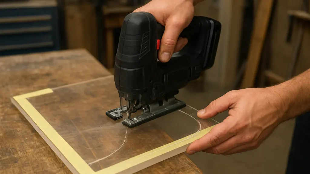 Cutting acrylic sheet curves with a jigsaw