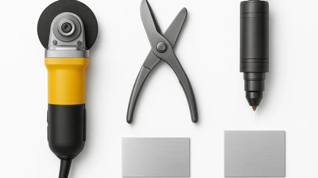 Essential metal fabrication tools including metal cutters and laser cutters.