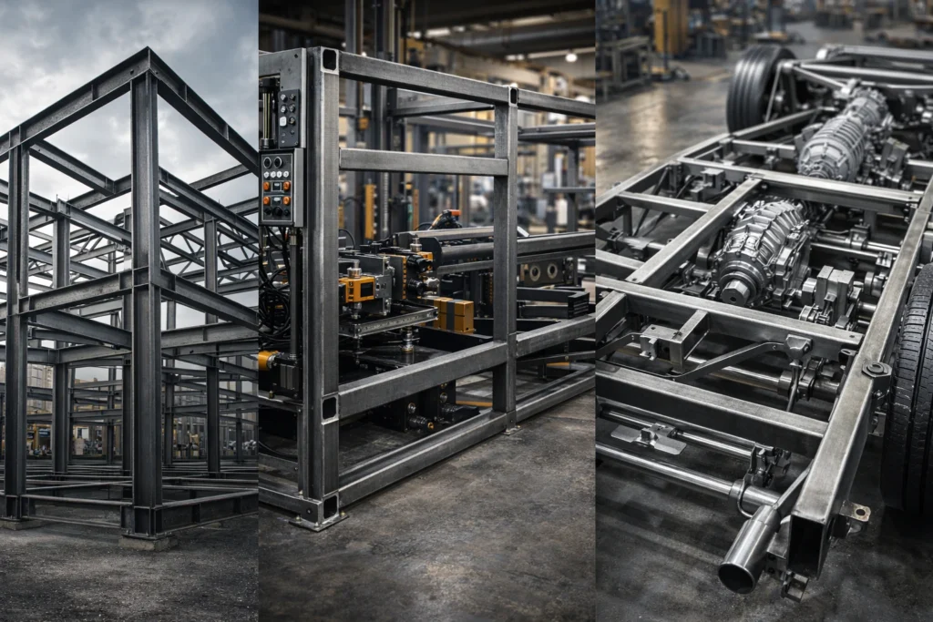 industrial applications of metal shapes in construction manufacturing and transportation