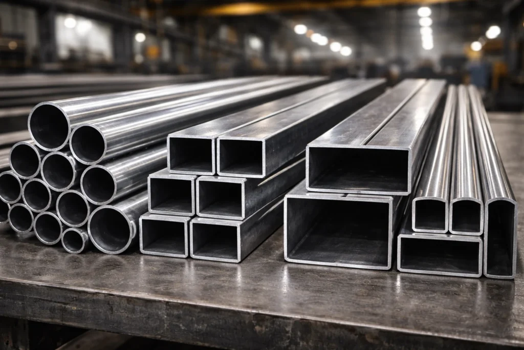 tube shapes including round, square, and rectangular metal shapes